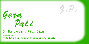 geza pali business card