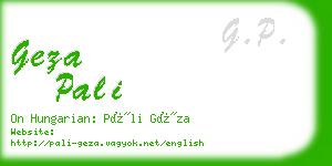 geza pali business card